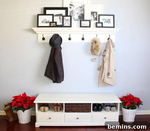 DIY Entryway Mantle Shelf Decor