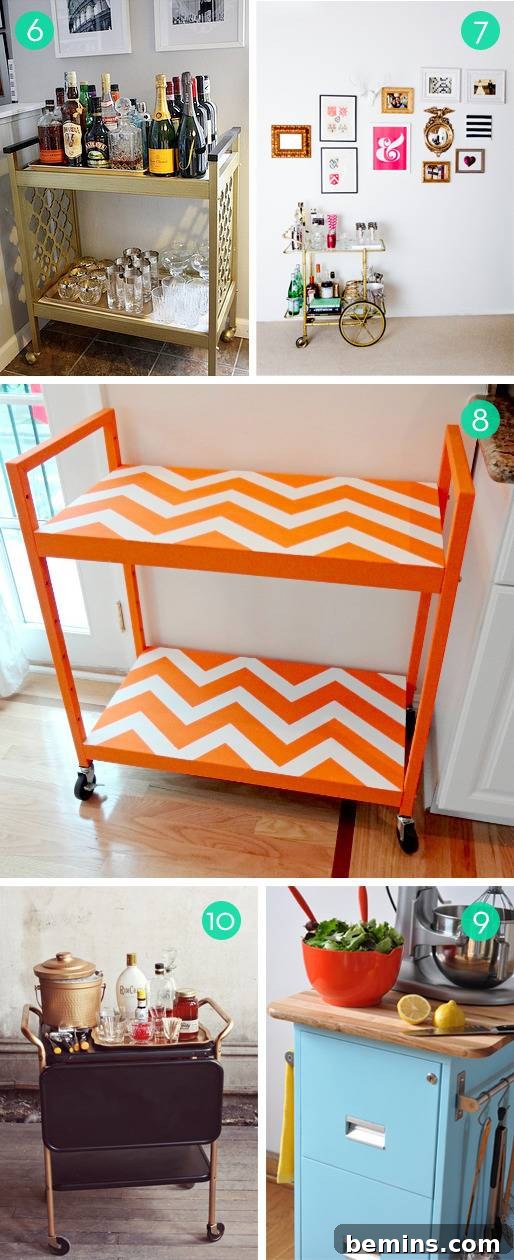 DIY Bar Cart with Quatrefoil Details