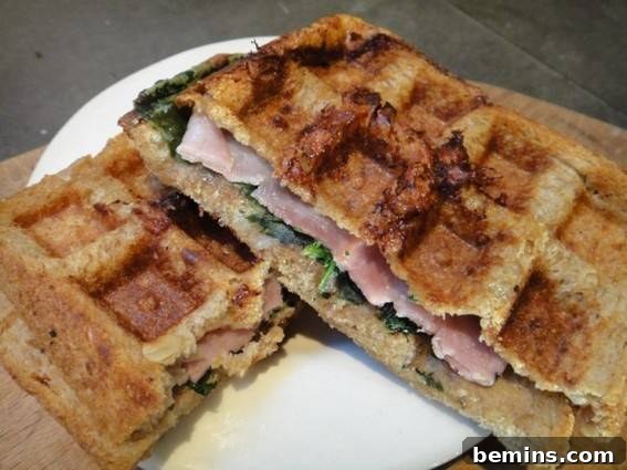 Beyond Waffles: 15+ Unexpected Uses for Your Waffle Iron 7 Ham, Cheddar, and Spinach Waffle Iron Panini