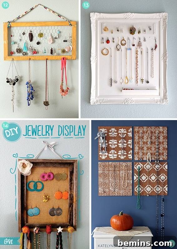 Ultimate Guide: 25 Creative DIY Jewelry Storage Ideas 5 Chicken Wire Frame Jewelry Holder