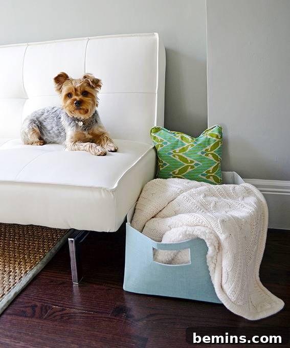 Finished DIY Fabric Basket