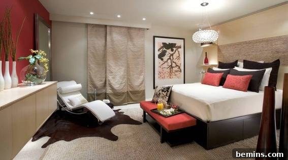 After: Sophisticated and Neutral Basement Bedroom