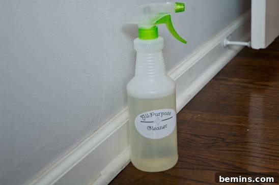 Wiping down walls with all-purpose cleaner