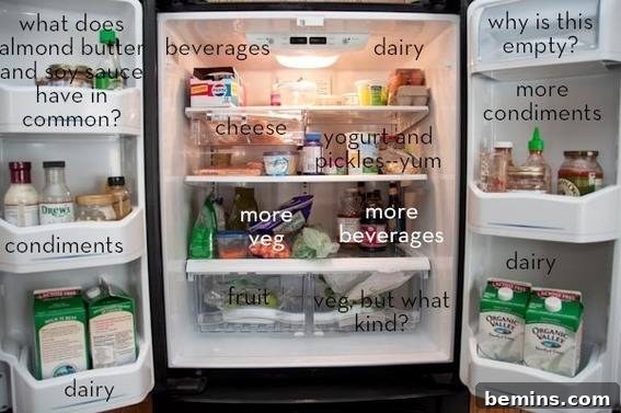 Annotated Disorganized Refrigerator