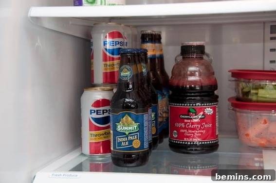 Organized Beverages in Refrigerator