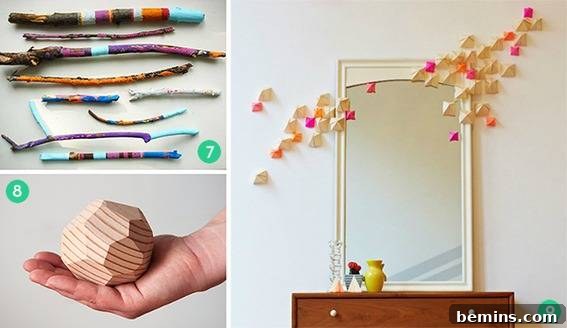 Eye-Catching 3D Wall Art & Decor: 12 DIY Projects 4 DIY Painted Branch Art - Bring Nature Indoors with this Wall Decor Idea