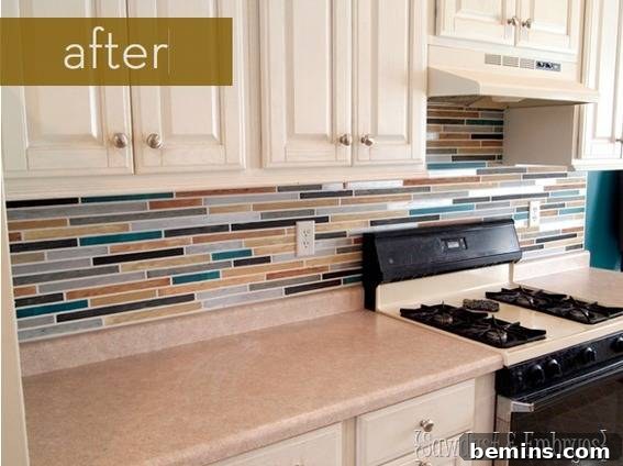 After: Updated Painted Backsplash