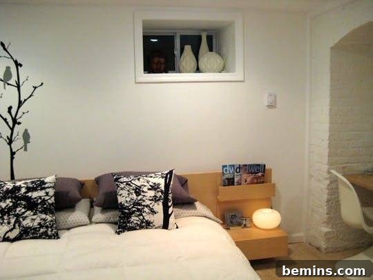 Cozy furnished bedroom with modern and sleek design.