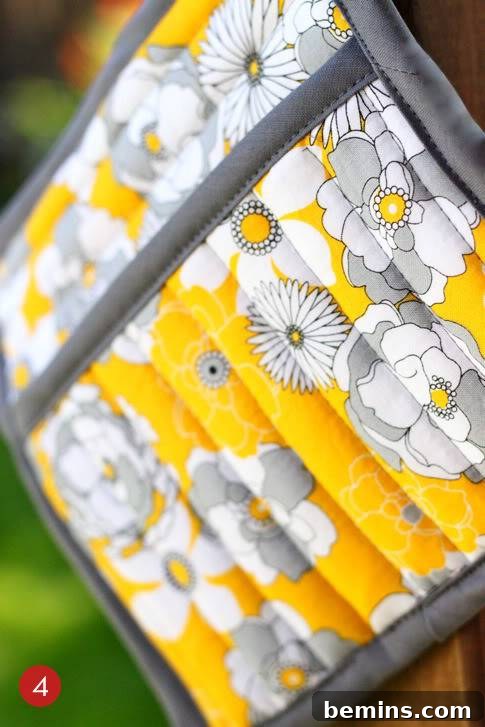 DIY Floral Potholders Sewing Project