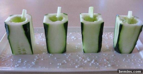 Edible cucumber shot glasses