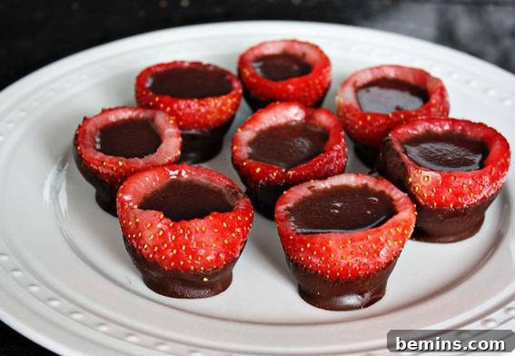 Chocolate-covered strawberry shot glass