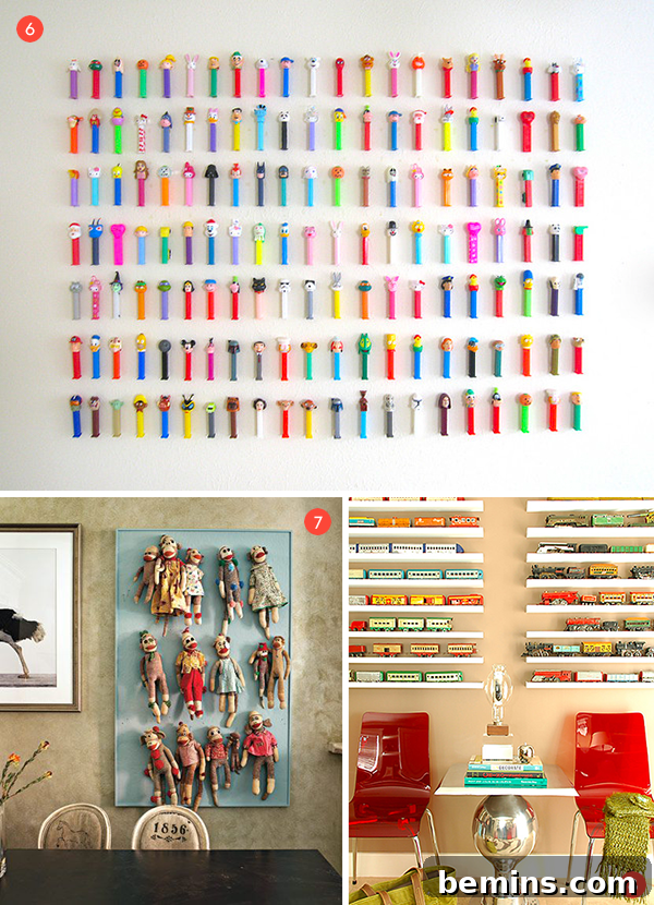 An inspiring setup showcasing various collectibles arranged in a stylish and visually appealing manner, highlighting creative display techniques.