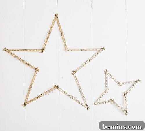 Reimagine Your Walls: 10 Upcycled DIY Art Projects 4 Star wall art made out of upcycled material.
