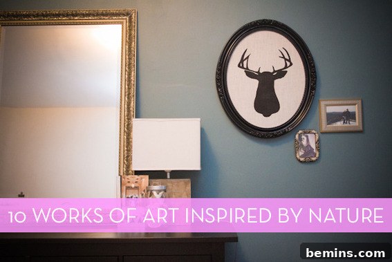 Nature-inspired wall art featuring various natural elements