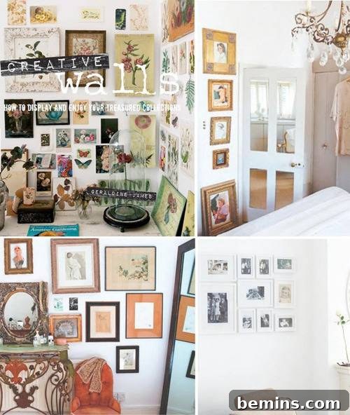 An assortment of wall decorations hangs artfully on the wall, adding texture, depth, and visual interest to the room's overall aesthetic.