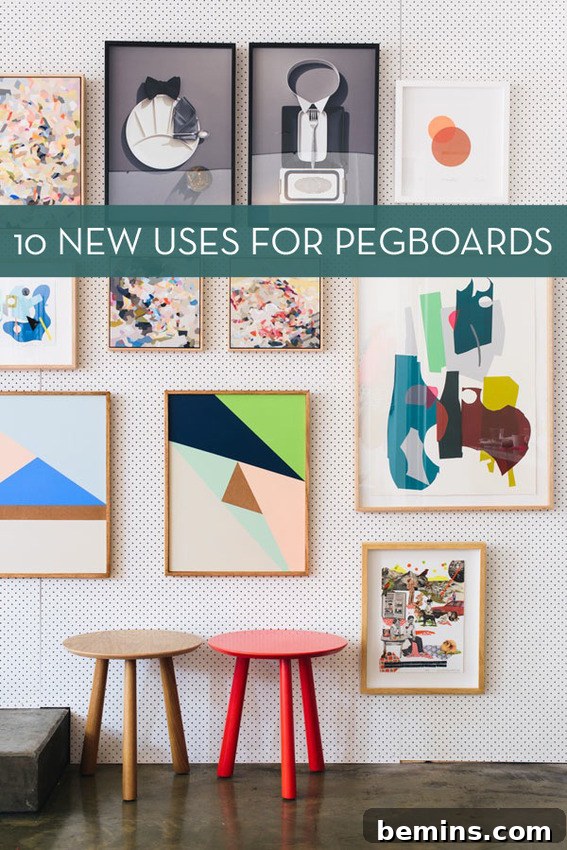 Creative pegboard setup for home organization