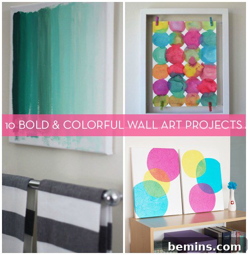 Abstract colorful paintings on the wall - a vibrant addition to any room.