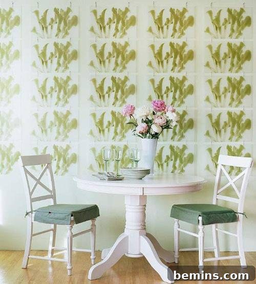 DIY Wall Decor: 10 Vibrant Art Projects to Personalize Your Space 5 A green placemat used as wall art in a meeting room, showcasing a unique decorating idea.