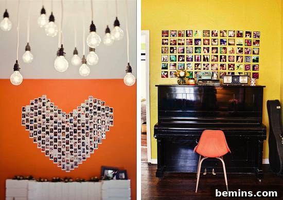 A family photo gallery wall featuring various frames and photo sizes, creating a personalized and heartwarming focal point in the home.