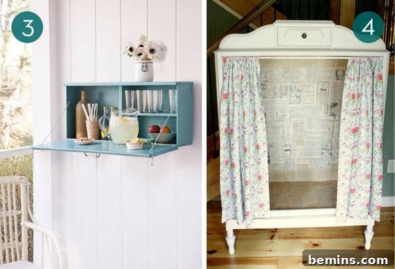 Upcycled dresser as a drink station