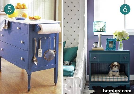 Dresser converted into a kitchen island
