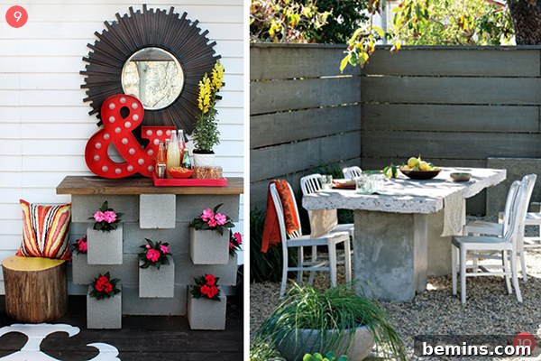 Creative Concrete & Cinder Block Outdoor DIYs 8 DIY Cinder Block Planter and Bar