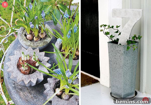 Creative Concrete & Cinder Block Outdoor DIYs 9 DIY Molded Concrete Planters
