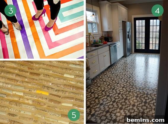 Painted striped floor