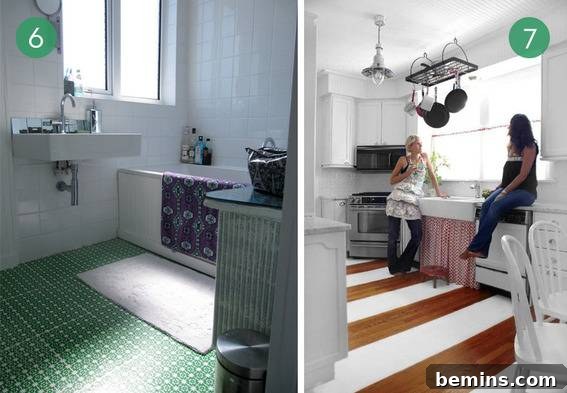Bathroom floor made from paper
