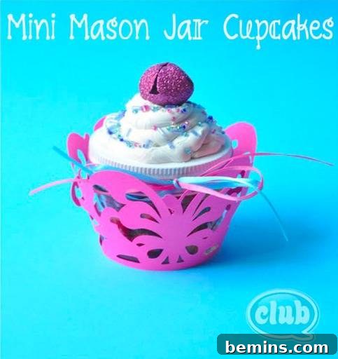 mini cupcake mason jar in purple