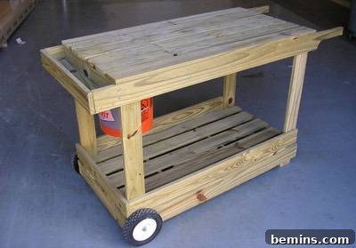 A tool cart made from plywood