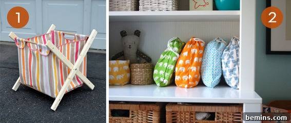 A collection of creative storage solutions, perfect for organizing kids' toys and belongings.