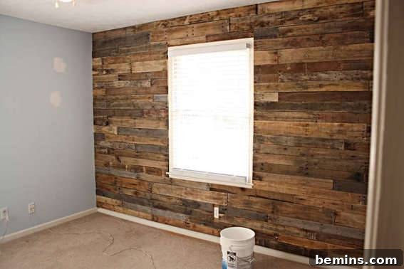 Empty room with wooden wall and window