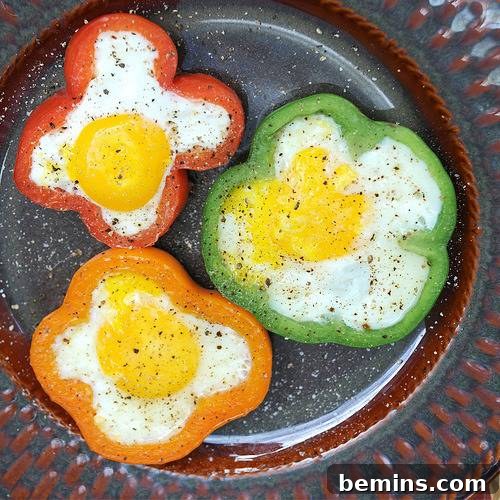 Creative Bites: 10 Fun Food Crafts for Kids 3 Flower Power Eggs using Bell Pepper Ring Molds