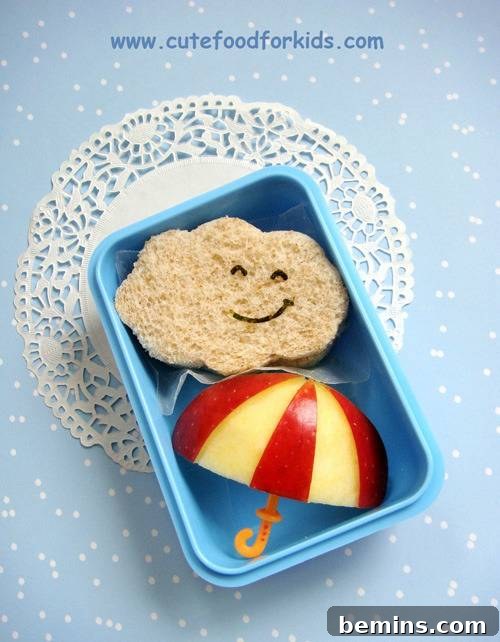 Creative Bites: 10 Fun Food Crafts for Kids 4 Healthy Apple Umbrella Snack Idea
