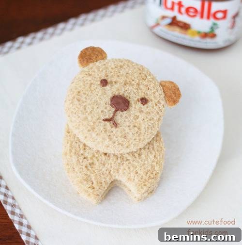 Creative Bites: 10 Fun Food Crafts for Kids 7 Adorable Bear Nutella Sandwich Recipe
