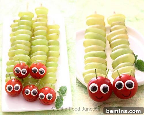 Creative Bites: 10 Fun Food Crafts for Kids 8 Healthy and Colorful Very Hungry Caterpillars Snack