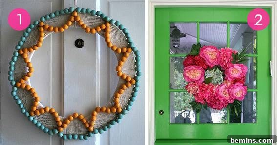 Crafting Sunshine: 10 DIY Summer Wreaths to Brighten Your Door 3 Wall decorated with beads and flowers