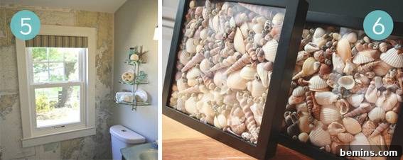 Seashells are being used as decorations.