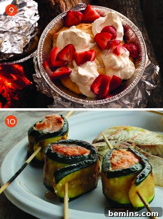 Two plates that have food on them, one looks like fish and the other fruit.