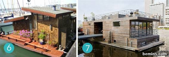 Visual Feast: 10 Stunning Houseboat Getaways 5 Overhead view of two luxurious houseboats, showcasing their unique designs and spacious layouts.