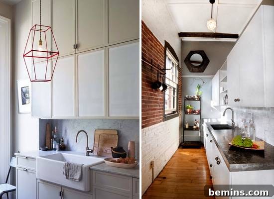 Cozy kitchen with vertical storage