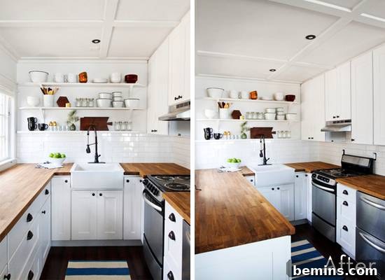 Tiny kitchen with natural light