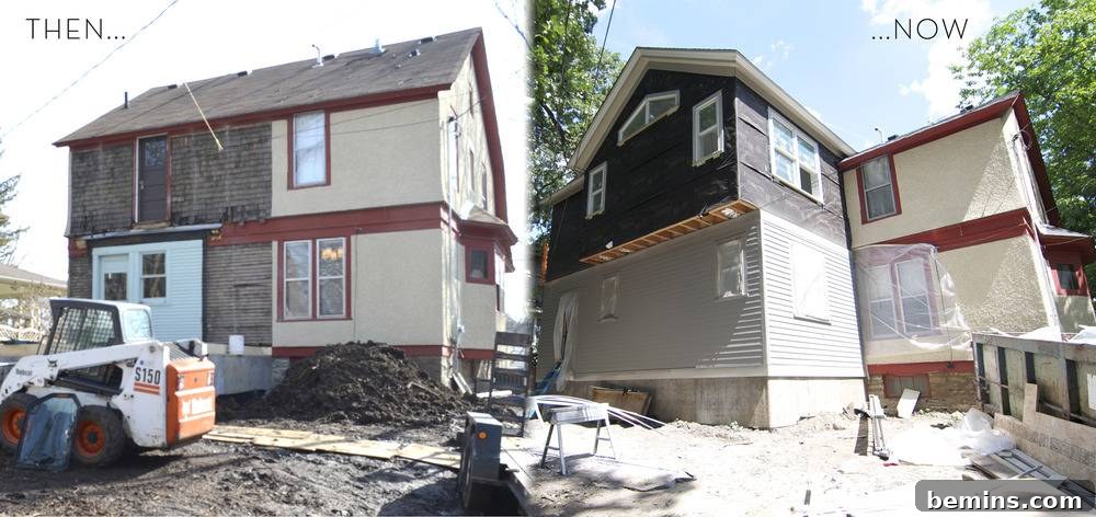 The exterior of the Curbly House, hinting at significant home renovation and expansion.