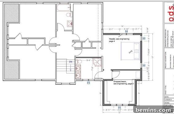 The detailed floorplan for the expanded Curbly House, highlighting the new master bedroom layout.