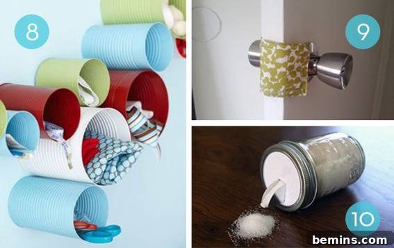 Containers are turned to their sides. Creative wall storage ideas.
