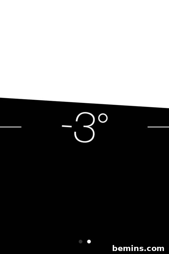 3 degrees is written in white with a black background, showing the phone on its short edge.