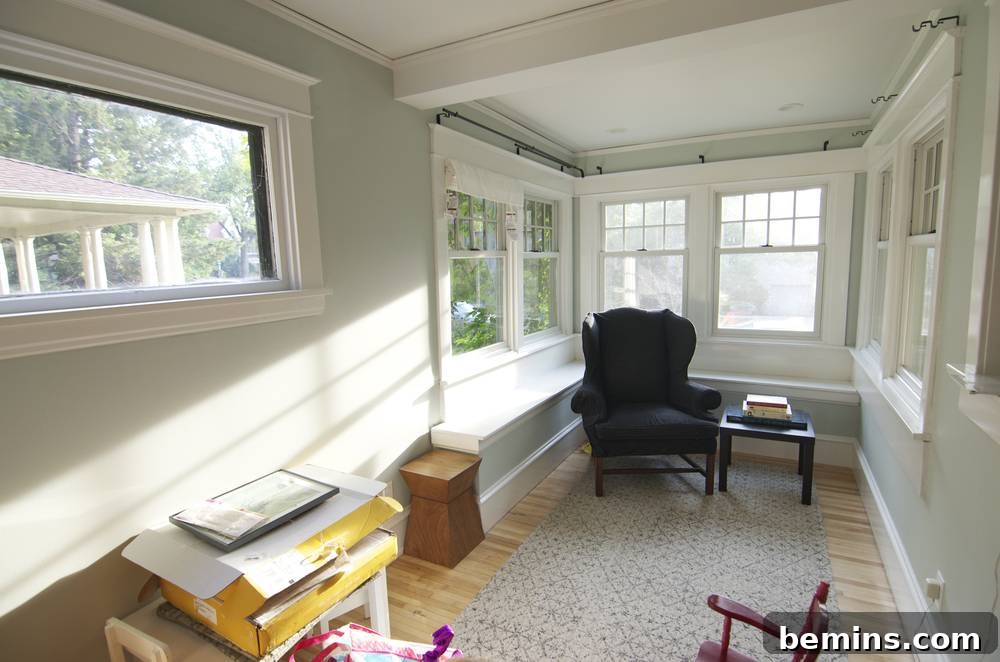 Sunroom with FLOR tiles in place.