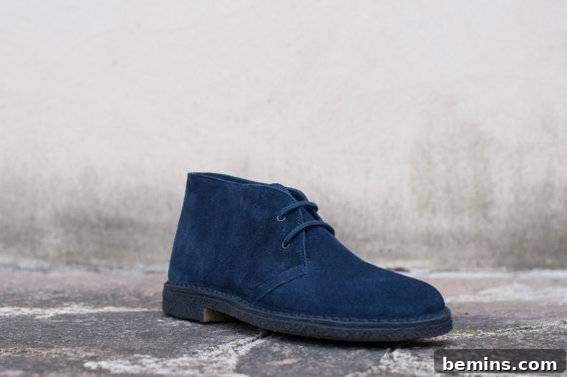 The Ultimate Gift List for Him: 12 Unique Handmade Presents 8 A dark blue suede lace up shoe sits outside.