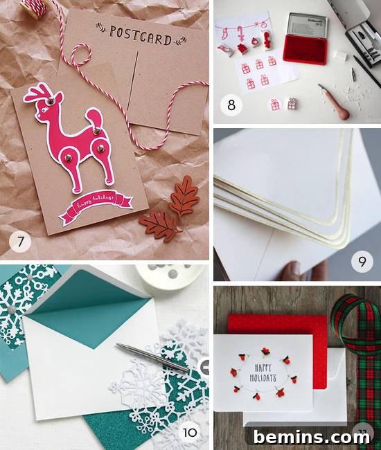 Creative Christmas Card Crafts: 11 DIY Ideas 5 Several DIY Christmas card ideas showcased together, highlighting the variety of creative options available for handmade holiday greetings.